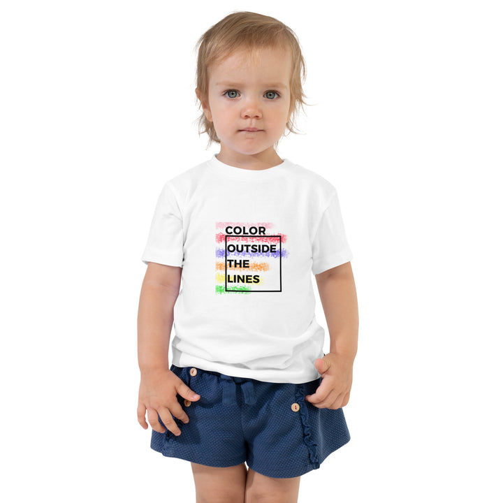 Color fuera de las líneas - Camiseta de manga corta para niños pequeños
