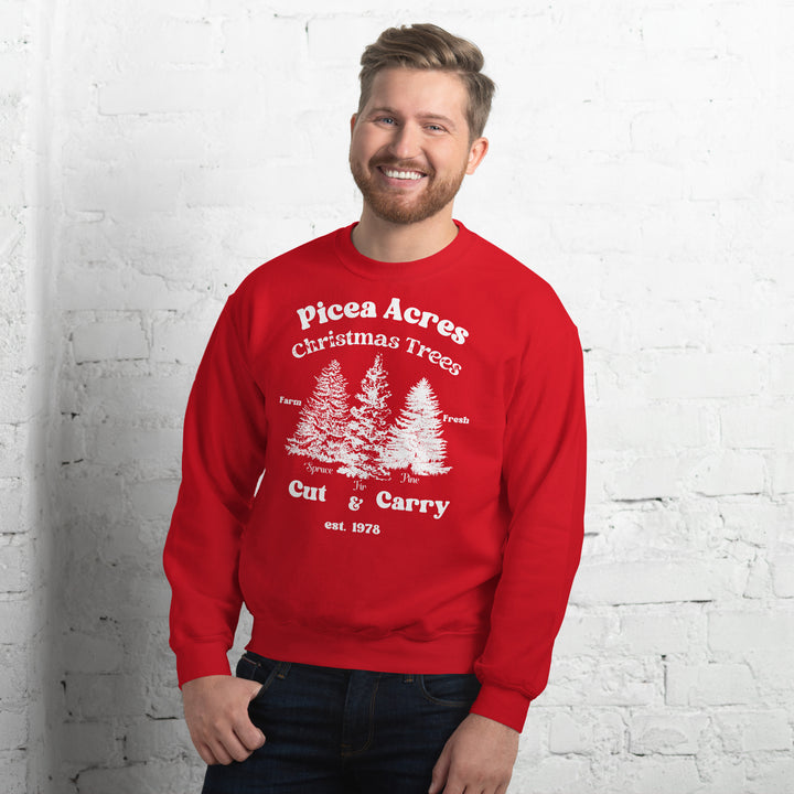 Picea Acres, Christmas Trees Farm Fresh, Cut & Carry Unisex Sweatshirt