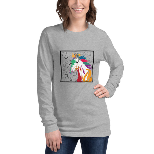 Camiseta de manga larga Rainbow Horse of Luck