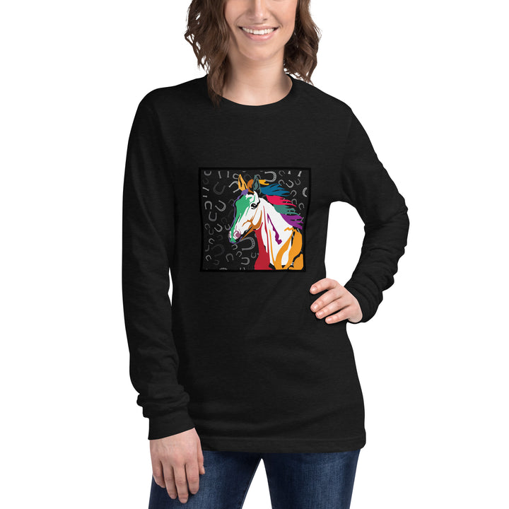 Camiseta de manga larga Rainbow Horse of Luck