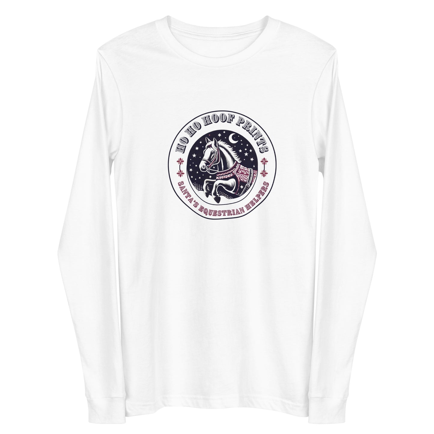 Ho Ho Hoof Prints: Santa's Equestrian Helpers Long Sleeve Tee