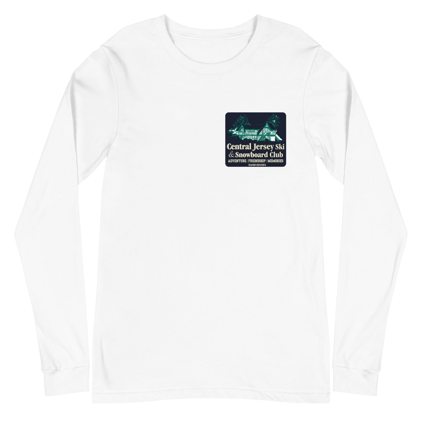 Limited Edition Central Jersey Ski and Snowboard Club White Long Sleeve Tee