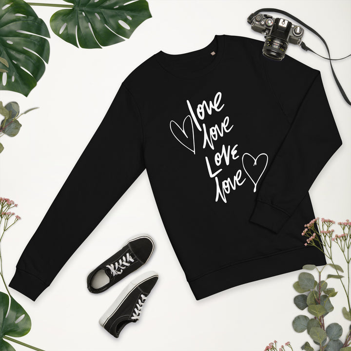 Eco Love Hearts Unisex Sweatshirt - Sustainable Organic Fashion
