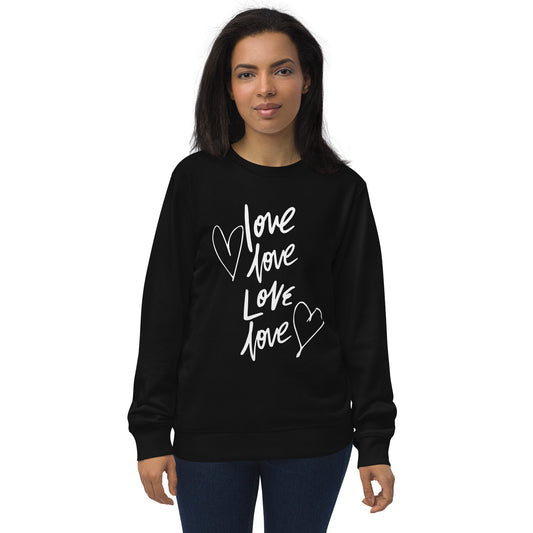 Eco Love Hearts Unisex Sweatshirt - Sustainable Organic Fashion