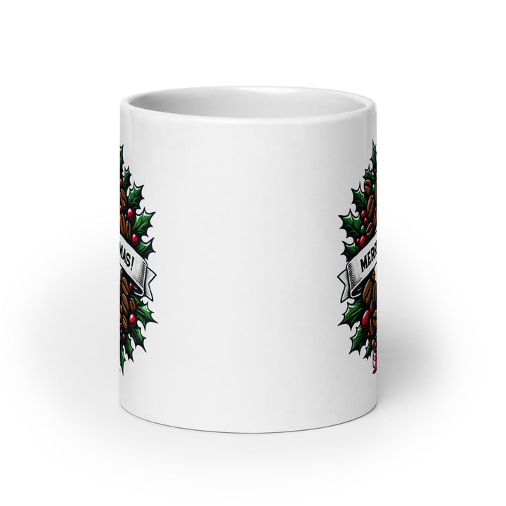 Merry Brew-Mas White 20 oz. glossy mug
