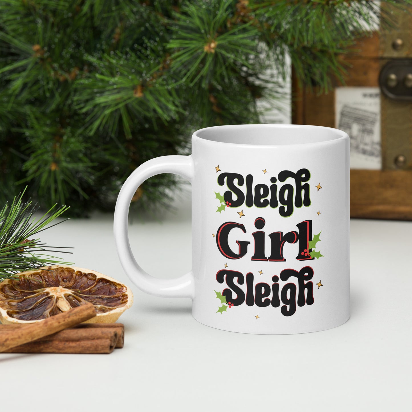 Sleigh Girl Sleigh White Mug