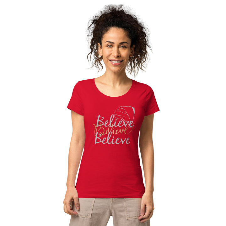 Camiseta orgánica mujer Believe Christmas