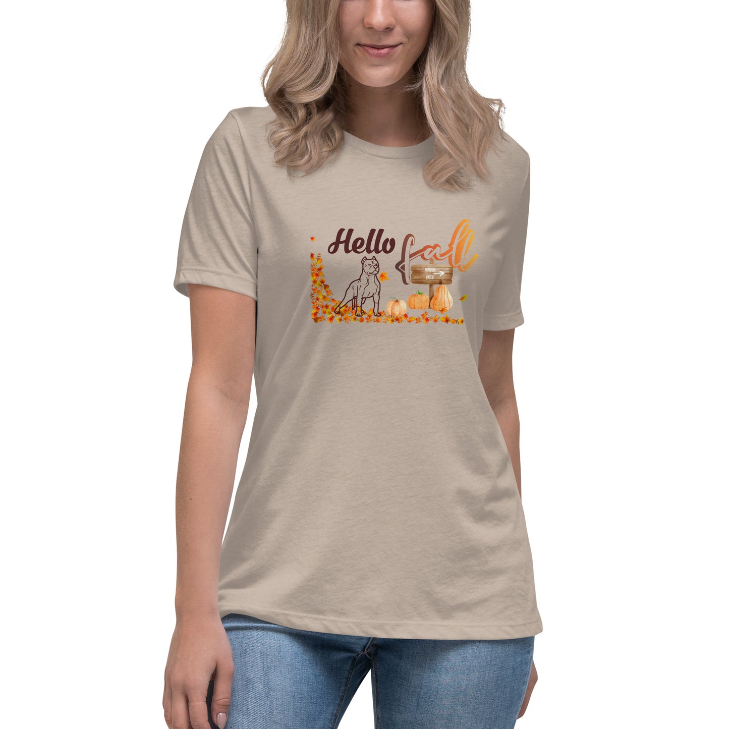 Hello Fall Pit Bull - Camiseta para mujer