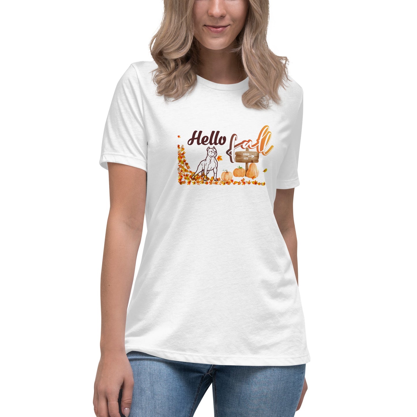 Hello Fall Pit Bull - Camiseta para mujer