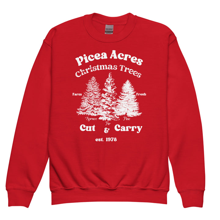 Picea Acres, Christmas Trees, Farm Fresh, Cut & Carry Youth Sweatshirt