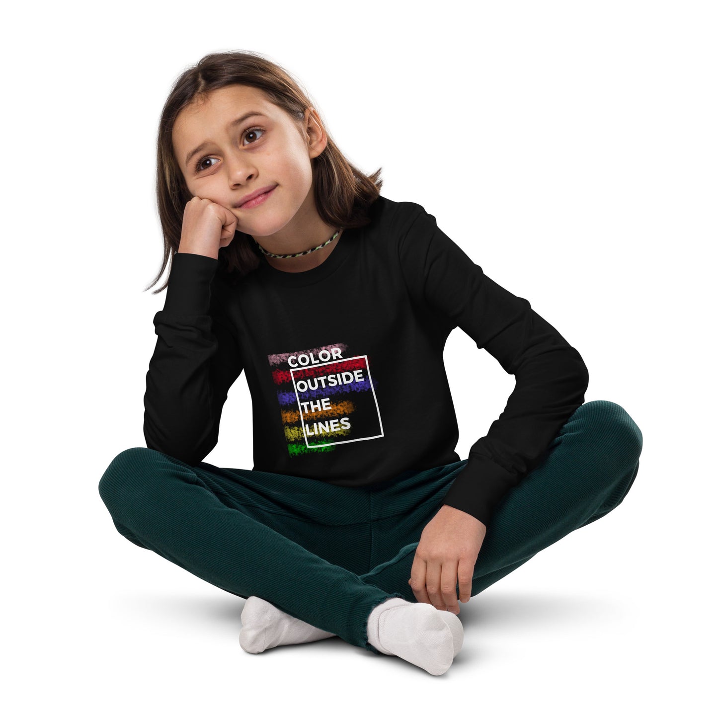 Color Outside the Lines - Youth Long Sleeve Tee