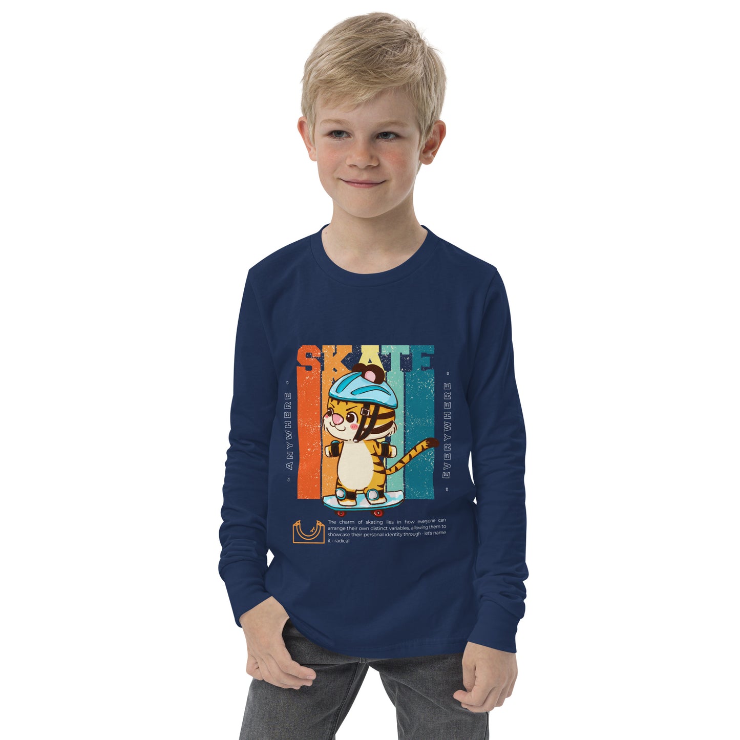 Skateboard - Youth Long Sleeve Tee Shirt