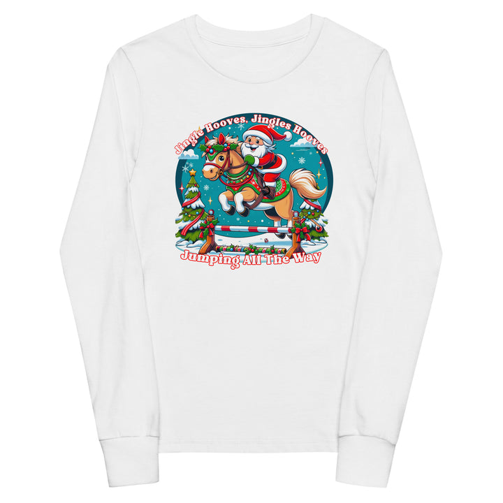 Jingle Hooves Santa Horse Kids' long sleeve tee - Holiday Gallop into Joy