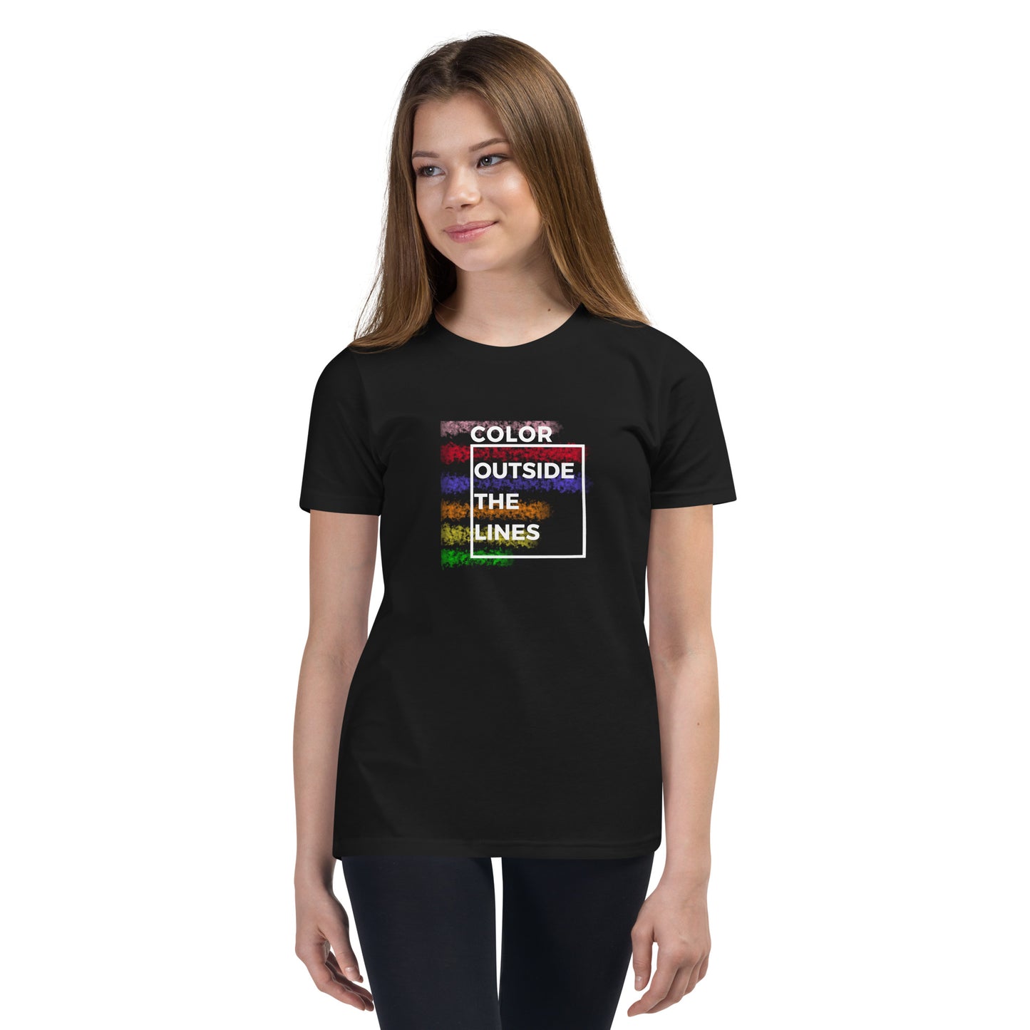 Color Outside The Lines - Youth Black Short Sleeve Tee Shirt