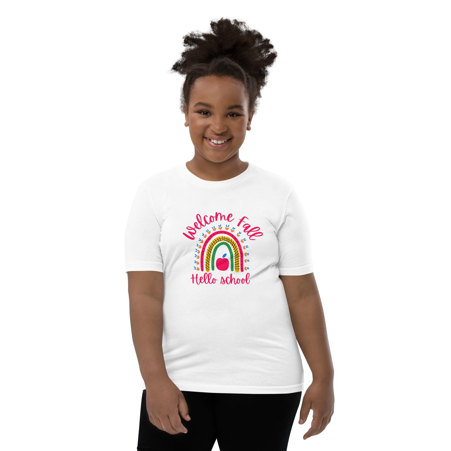 Welcome Fall, Hello School (apple) - Youth Tee Shirt