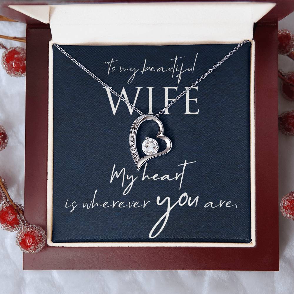 Collar Forever Love con cuadro de mensaje para esposa