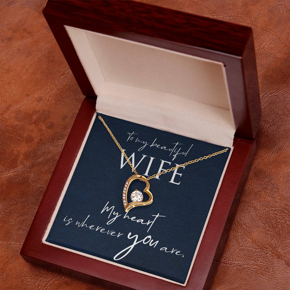 Collar Forever Love con cuadro de mensaje para esposa