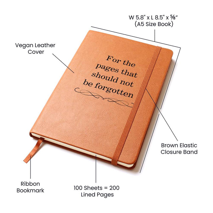 For the pages that should not be forgotten - Leather Journal