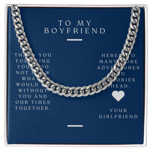 Cuban Link Necklace with Boyfriend message box