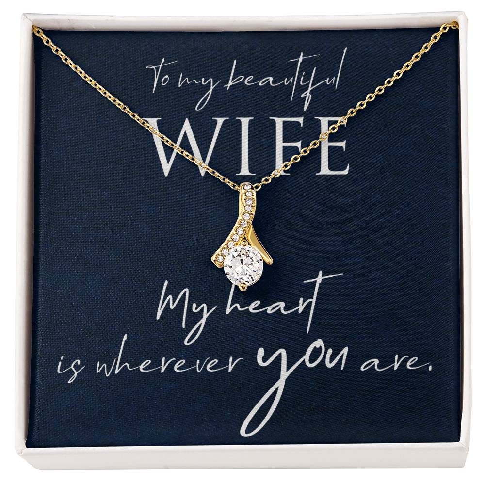 Alluring Beauty Necklace with Message to Wife