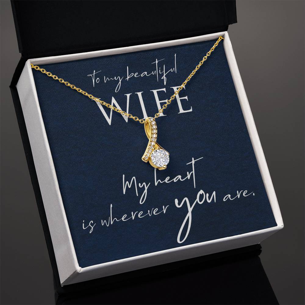 Alluring Beauty Necklace with Message to Wife