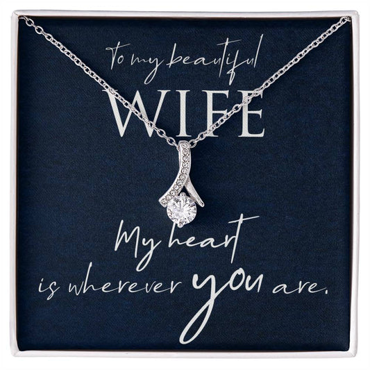 Alluring Beauty Necklace with Message to Wife