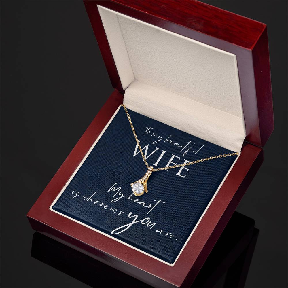 Alluring Beauty Necklace with Message to Wife