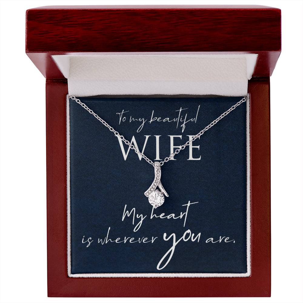Alluring Beauty Necklace with Message to Wife