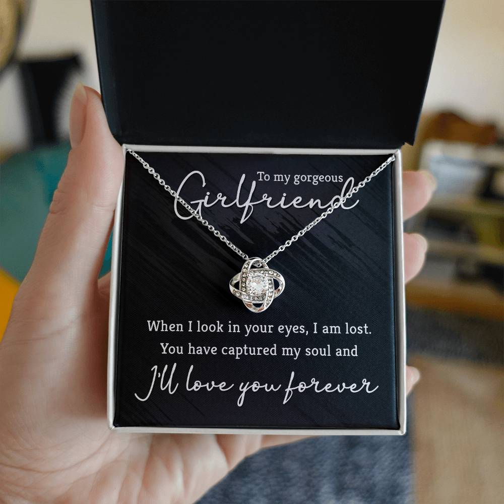 Love Knot Necklace with Message to Girlfriend
