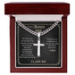 Cross Necklace with Cuban Chain  - To My Bonus Dad message box.