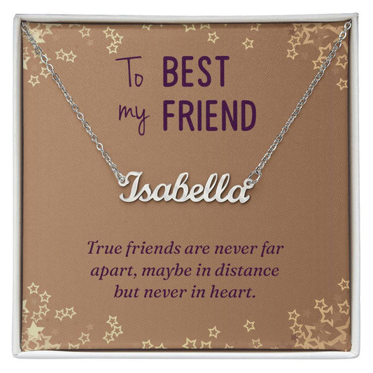 Collar con nombre y cuadro de mensaje de mejor amigo