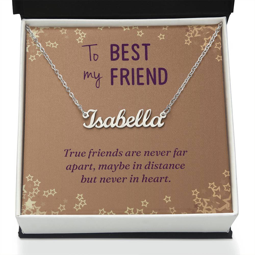 Name Necklace with Best Friend Message Box