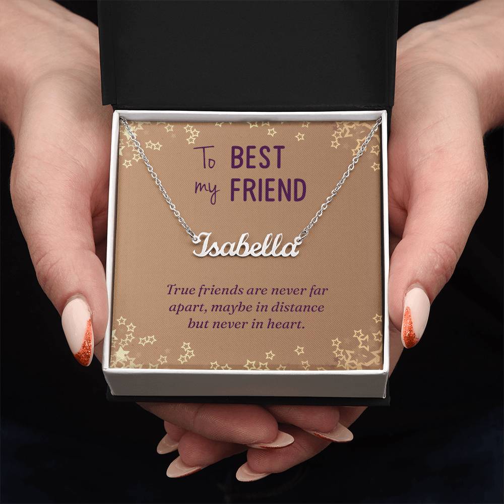 Name Necklace with Best Friend Message Box