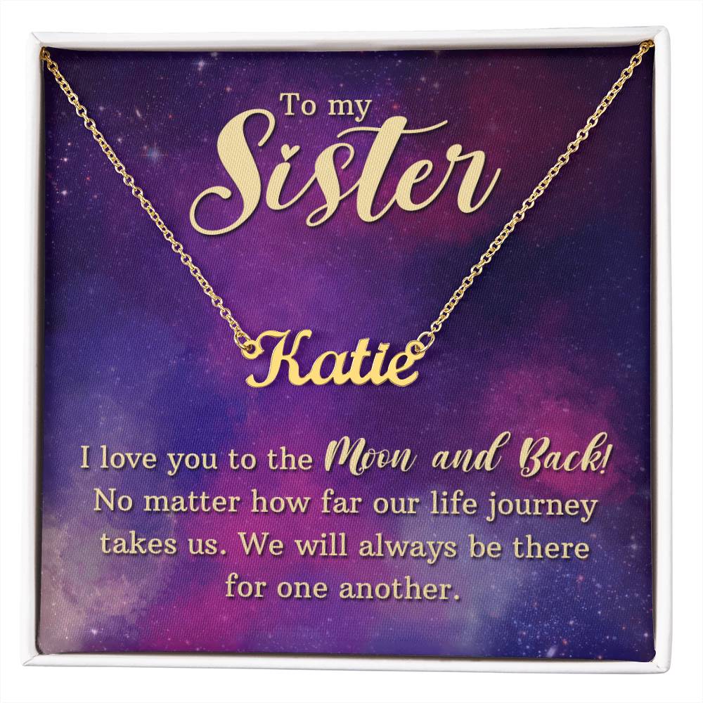 Name Necklace Message Box to Sister