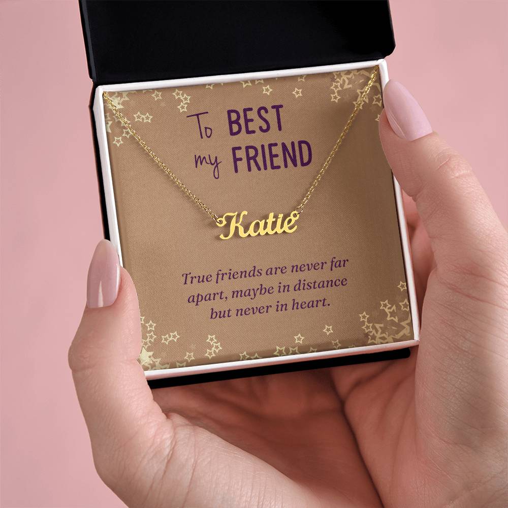 Name Necklace with Best Friend Message Box