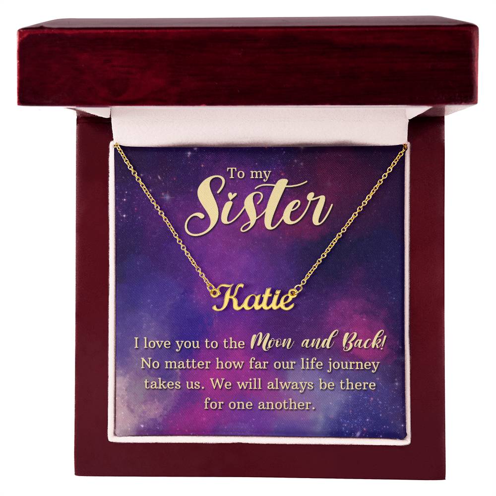 Name Necklace Message Box to Sister