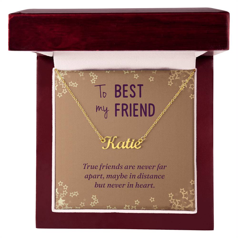 Name Necklace with Best Friend Message Box
