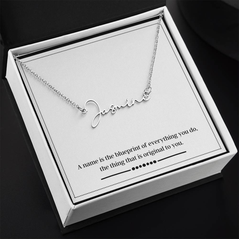 Collar con nombre de firma con cuadro de mensaje con nombre de plano personalizado