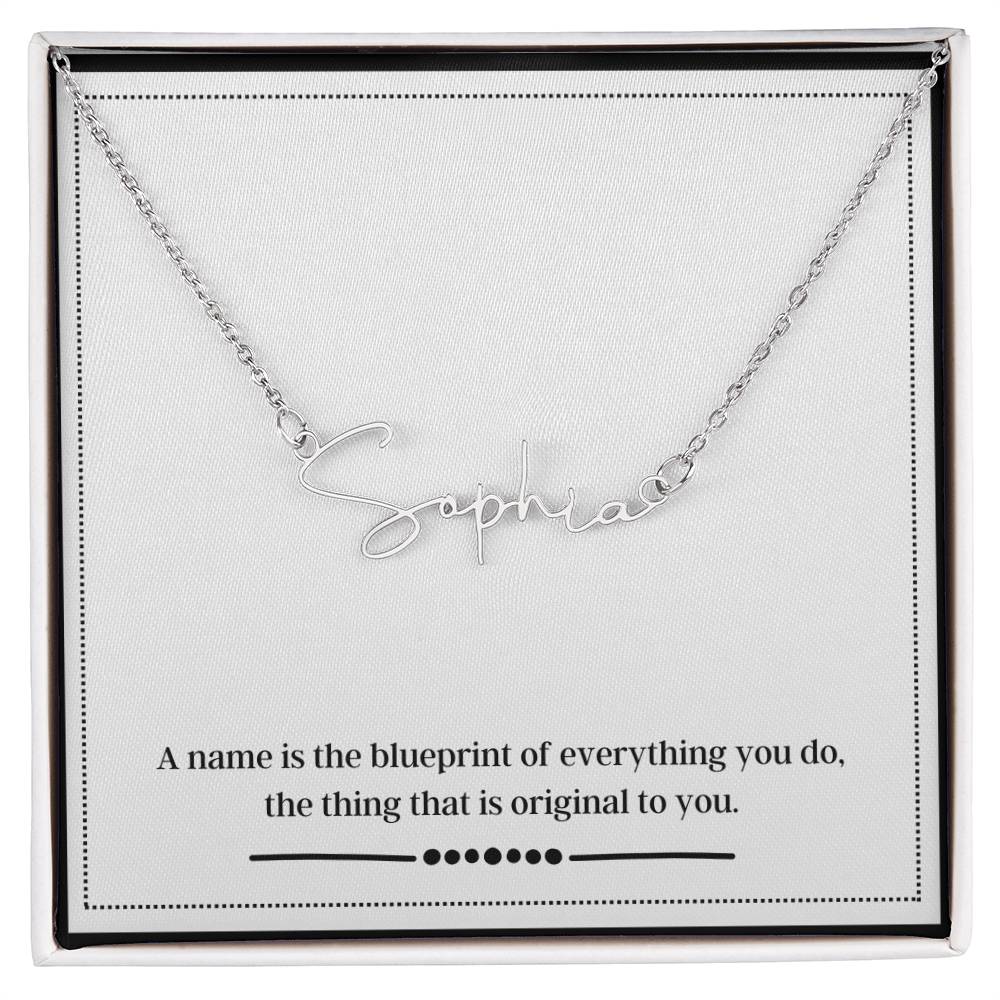 Collar con nombre de firma con cuadro de mensaje con nombre de plano personalizado