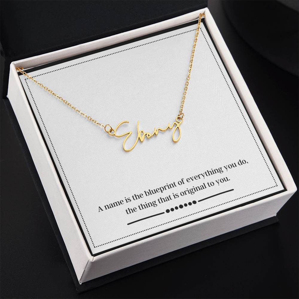 Collar con nombre de firma con cuadro de mensaje con nombre de plano personalizado