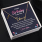 Custom Script Name Necklace - Happy Birthday Wife message box