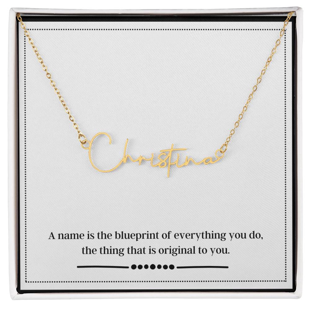 Collar con nombre de firma con cuadro de mensaje con nombre de plano personalizado