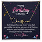 Custom Script Name Necklace - Happy Birthday Wife message box