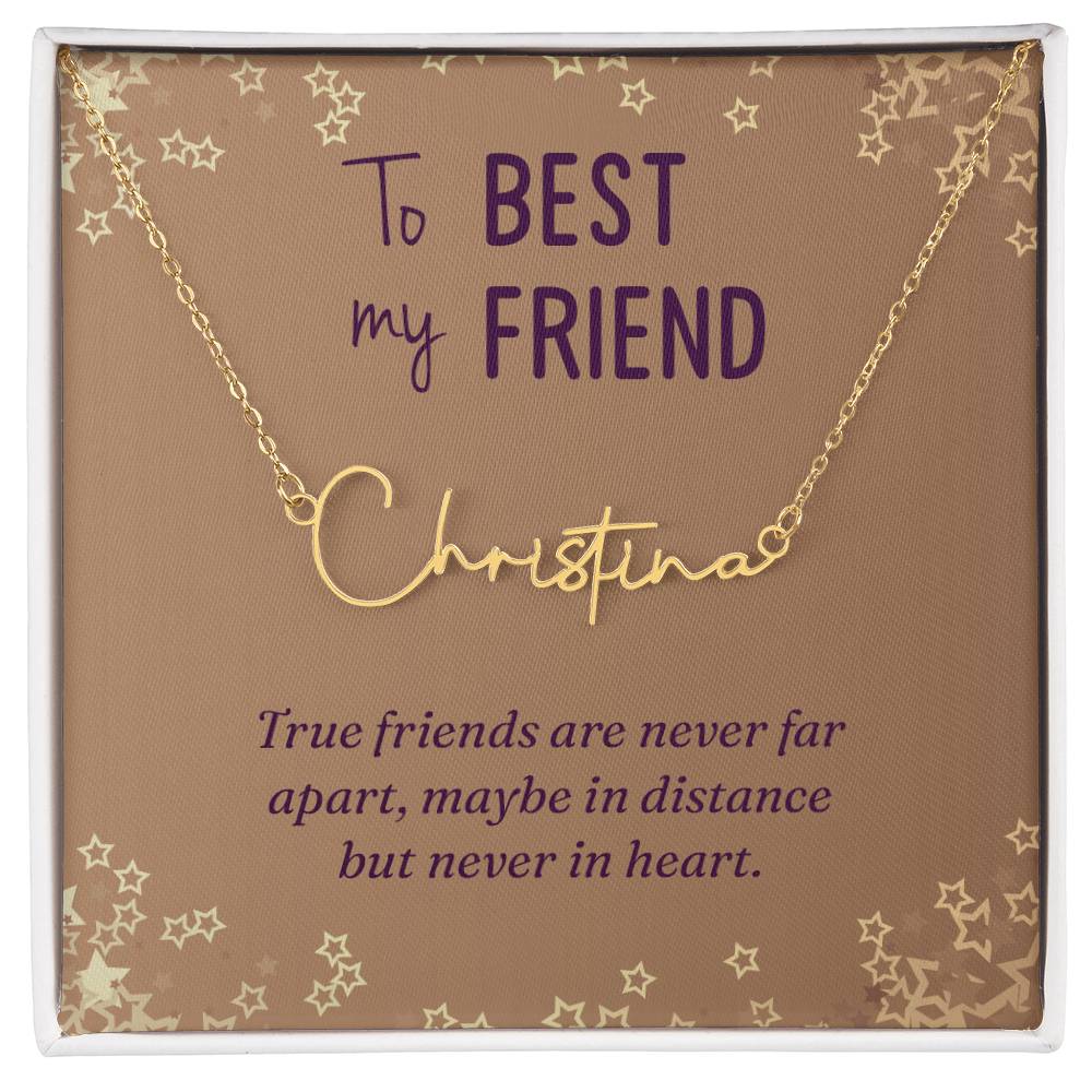 Script Name Necklace with Best Friend Message Box