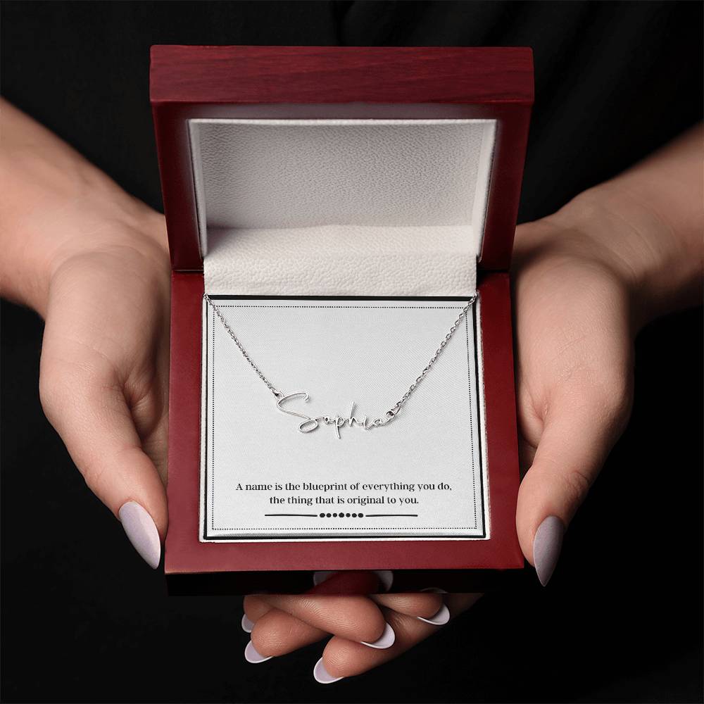 Collar con nombre de firma con cuadro de mensaje con nombre de plano personalizado