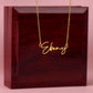 Script Name Necklace with Girlfriend message Box