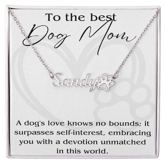 Collar de perro con mensaje personalizado de caja de mamá 