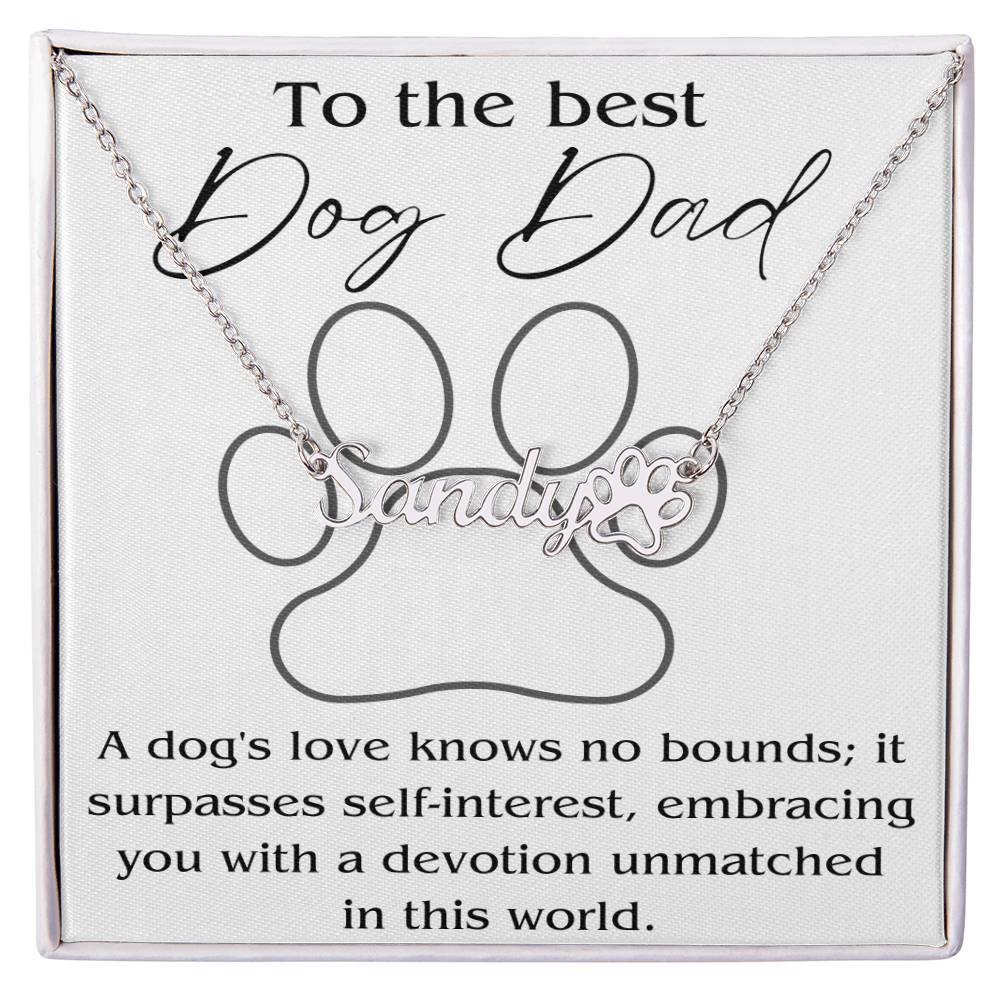 Dog Necklace with custom Dad box message