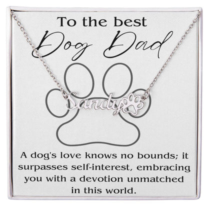 Dog Necklace with custom Dad box message
