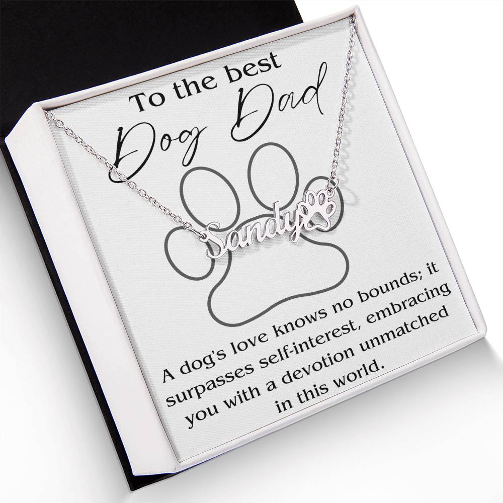 Collar de perro con mensaje personalizado de caja de papá